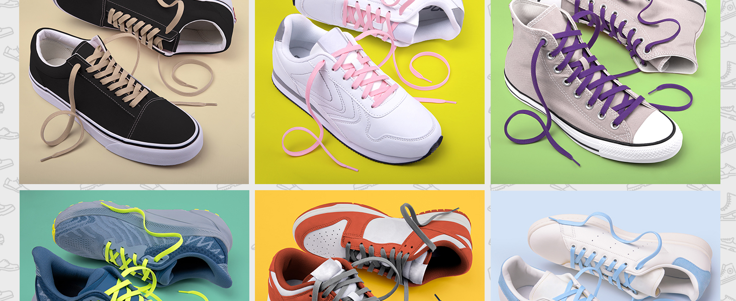 Flat shoe laces for sneakers shoelaces athletic running sports kids shoelaces white black strings