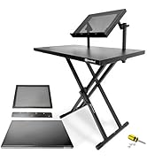 AxcessAbles Portable Two-Tier DJ Table Workstation | Double-x Piano Keyboard Stand with Tabletops...