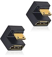 Duttek 180 Degree Mini HDMI to HDMI Adapter 8K, U Shaped HDMI to Mini HDMI Adapter 48Gbps UHD Dow...