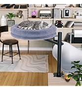 HavenlyYouth Cat Desk Bed Desktop Large Nest-Sturdy Dual Clamps Supports Up to 50 lbs,360° Adjust...