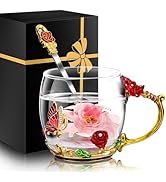 Women Glass Tea Coffee Pretty Cup Set Cute Mug Christmas Xmas Birthday Gift Ideas Female Boss Tea...