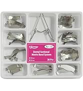 36 Pieces Dental Sectional Matrix Band System with Spring Clip for Dental Restorations, 0.035mm T...
