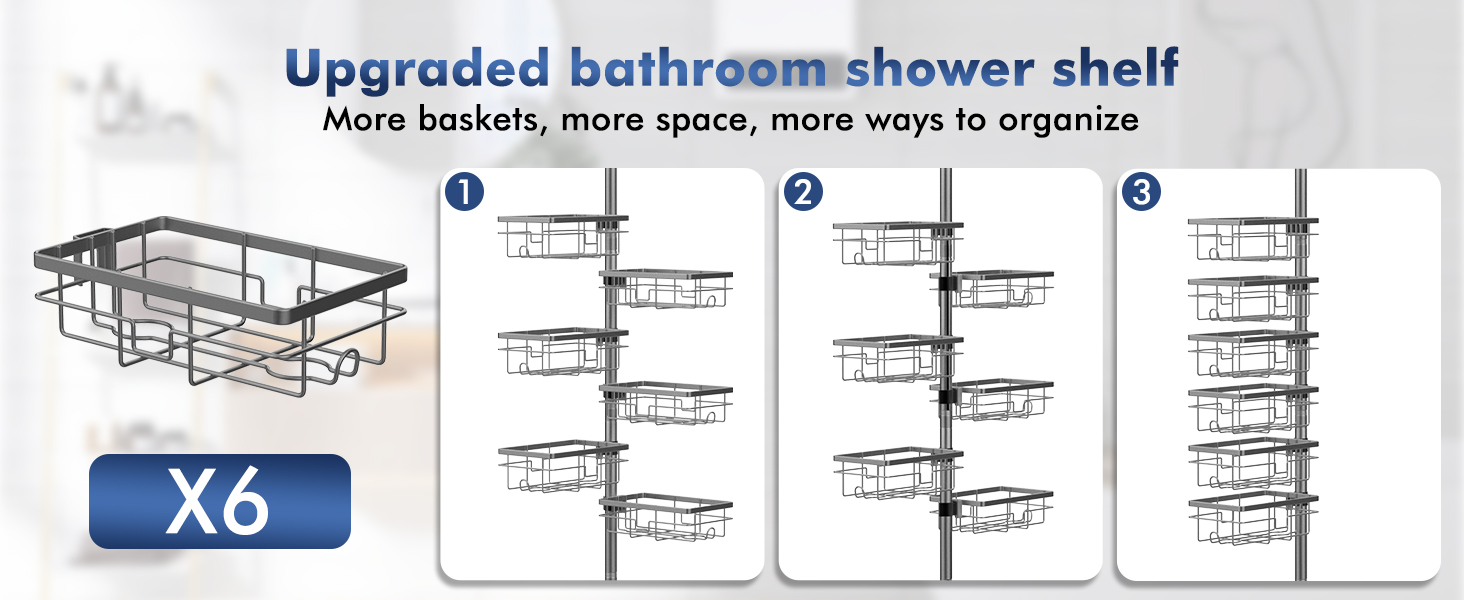 tension pole shower caddy