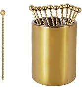 Lexenic 12Pack Metal Cocktail Picks + Holder Kit, Premium 304 Stainless Steel Cocktail Toothpicks...