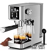 Kismile 20-Bar Espresso Machines,Professional Espresso Maker with Milk Frother Steam Wand for Lat...