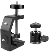 Universal C-Clamp with 1/4 Screw Rubber 360°Rotatable Ball Head Camera Mount Adapter for Tripod M...