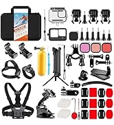 HONGDAK Action Camera Accessories Kit for GoPro Hero 12 11 10 9 Black, Waterproof Housing+Silicon...