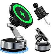 for MagSafe Car Mount Charger, 15W Fast Charging Magnetic Wireless Car Charger, 810° Vacuum Magne...