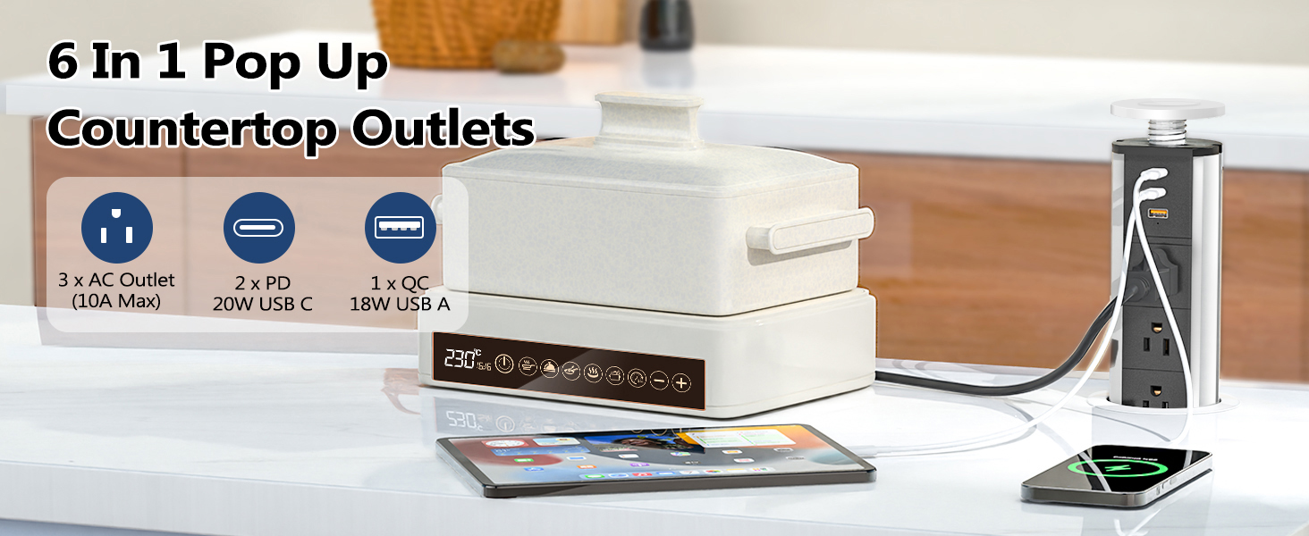pop up outlet for countertop
