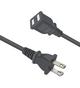 2 Prong Polarized Grey Extension Cord 14 feet Thin Power Cable Male to Female for Indoor/Home Use...