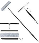 Toncoke Window Squeegee for Home, 2 in 1 Window Washing kit with Extension Pole Long Handle Squee...