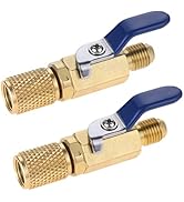 Mtsooning Air Conditioner Ball Valve 1/4" SAE Adapter Straight Refrigerant Valve Replacement for ...