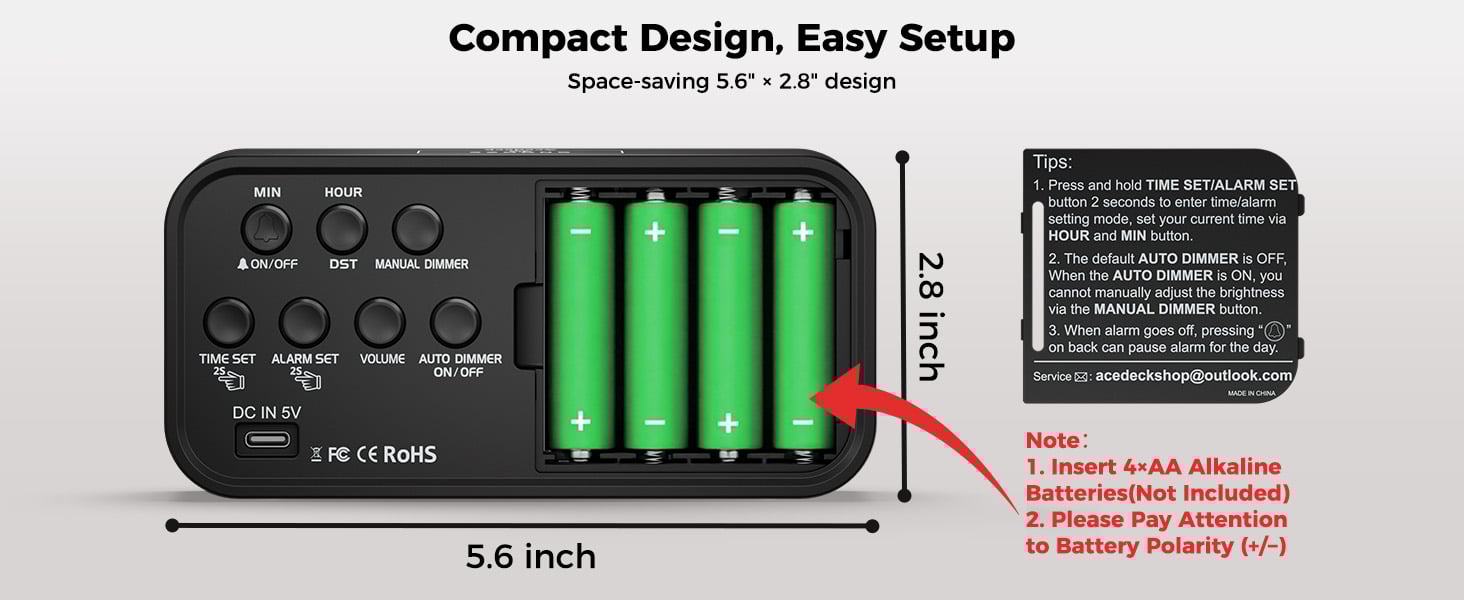 digital clock battery operated