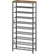 TIFFLOI 10-Tier Shoe Rack Holds 40 Pairs, Space Saving Shoe Organizer for Entryway Closet Apartme...