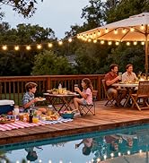 Brightever G40 Solar String Lights Outdoor with Remote, 200FT 72+2 LED Shatterproof Bulbs, Dimmab...