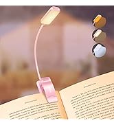 Gritin 9 LED Rechargeable Book Light for Reading in Bed - Eye Caring 3 Color Temperatures,Steples...