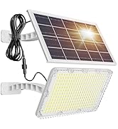 JACKYLED Solar Dusk to Dawn Light Outdoor 1000 Lumens 299 LED Solar Security Lights with Extensio...
