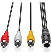 ELECTOP 4 Pin S-Video to 3 Male RCA Composite Video Cable 1.45M(4.75FT)