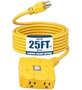 DEWENWILS 25FT Outdoor Extension Cord for Christmas, 6-Outlet with On/Off Switch & Waterproof Sil...