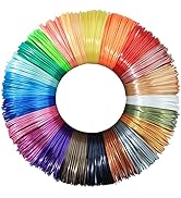 BBLIFE 22 Colors 1.75mm Silk Shiny PLA 3D Filament Refill, Each Color 4M, Total 88m Silk Luster P...