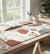 Mats on Top of Desks, Large Desk Mat, Cute Mousepad, Boho Mouse Pad, Abstract Mid Century Modern ...