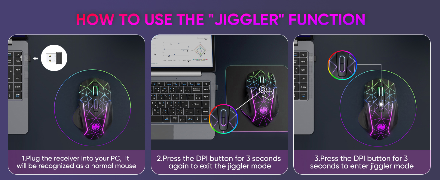 Wireless Mouse Mouse Jiggler for Laptop