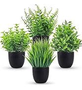 Der Rose Fake Plants 4 Packs Artificial Plants Small Faux Plants Black Bathroom Accessories for B...