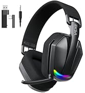 EKSA 2.4GHz Wireless Gaming Headset for PS5/PS4, PC, Switch, Mac, Bluetooth 5.4 Gaming Headphones...