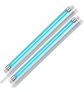 Qualirey 2 Pack UV Lamp Ozone Free, 253.7nm Wavelength UVC Germicidal Lamp 110V with ON/Off Switc...