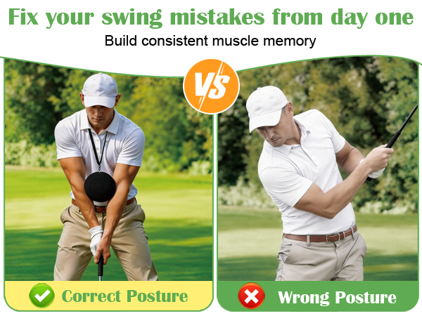 golf training ball between arms