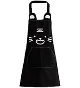 KIMCHOMERSE Apron with Cute Pattern for Women Girls, Kitchen Aprons with Front Pockets for Cooking