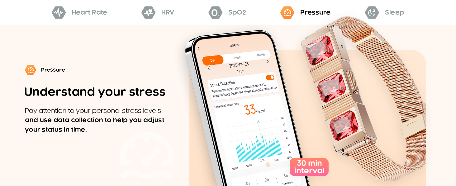 Women's Smart Bracelet with Pressure