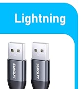 USB-A to Lightning Cable 1FT, 2Pack [MFi Certified] USB to Lightning Cable for Car, Short iPhone ...