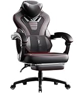 Dowinx Fabric Gaming Chair with Footrest,Big and Tall Game Chair for Heavy People, Gamer Chair wi...