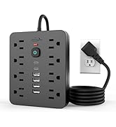 JouleLoom Power Strip Surge Protector with 8 Outlets, 4 USB and 2 USB C Ports, 5 Ft Extension Cor...
