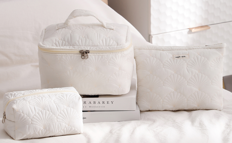Quilted Cotton Coquette Makeup bag