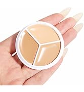 Kaely Tri Color Pot Concealer Full Coverage, Under Eye Brightener Color Correcting Concealer for ...
