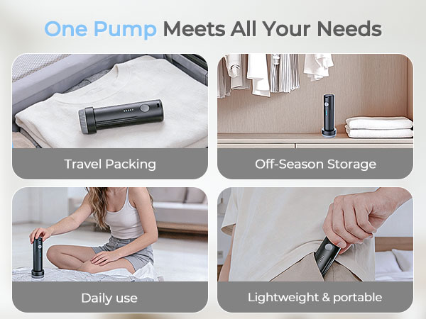 Cordless Electric Vacuum Pump for Storage Bags