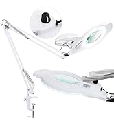 10X Magnifying Glass with Light, NUEYiO 2200 Lumens Stepless Dimmable Mangifier with Light, 4.2" ...