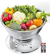 GRAM PRES Kitchen Food Scale Digital Weight Grams and Oz,Professional Stainless Steel Digital Kit...