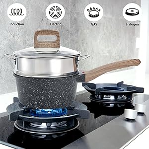 Saucepan with Glass Lid &amp; Steamer Basket