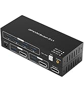 KVM Switch Display Port, Tendak 8K@60HZ 2 Port DP KVM Switch with 4 USB 3.0 Port, 2 Computers Sha...