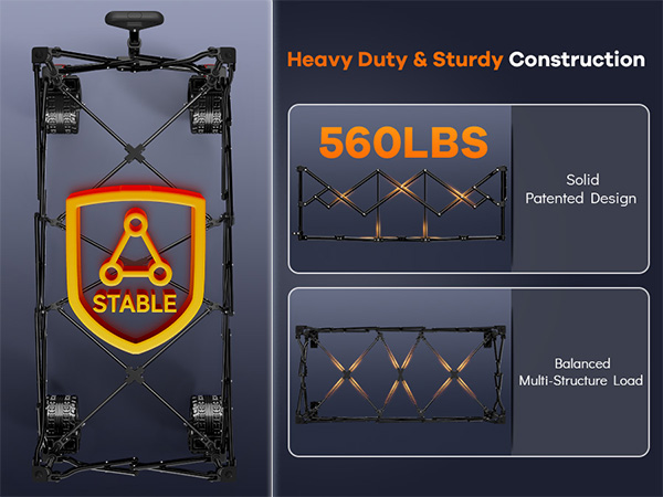 study heavy duty foldable cart with 360LBS load capacity