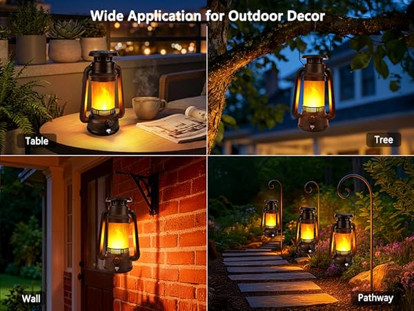 Solar &amp;amp; Battery Powered Lantern Outdoor Lights