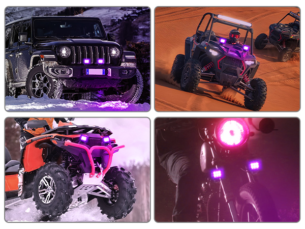 4Inch LED Light Pods Purple Spot Beam Driving Decoration Neon Light Bar