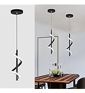 13W Modern Spiral Led Pendant Light Fixture, Cold White 5500K Minimalist Integrated LED Hanging L...