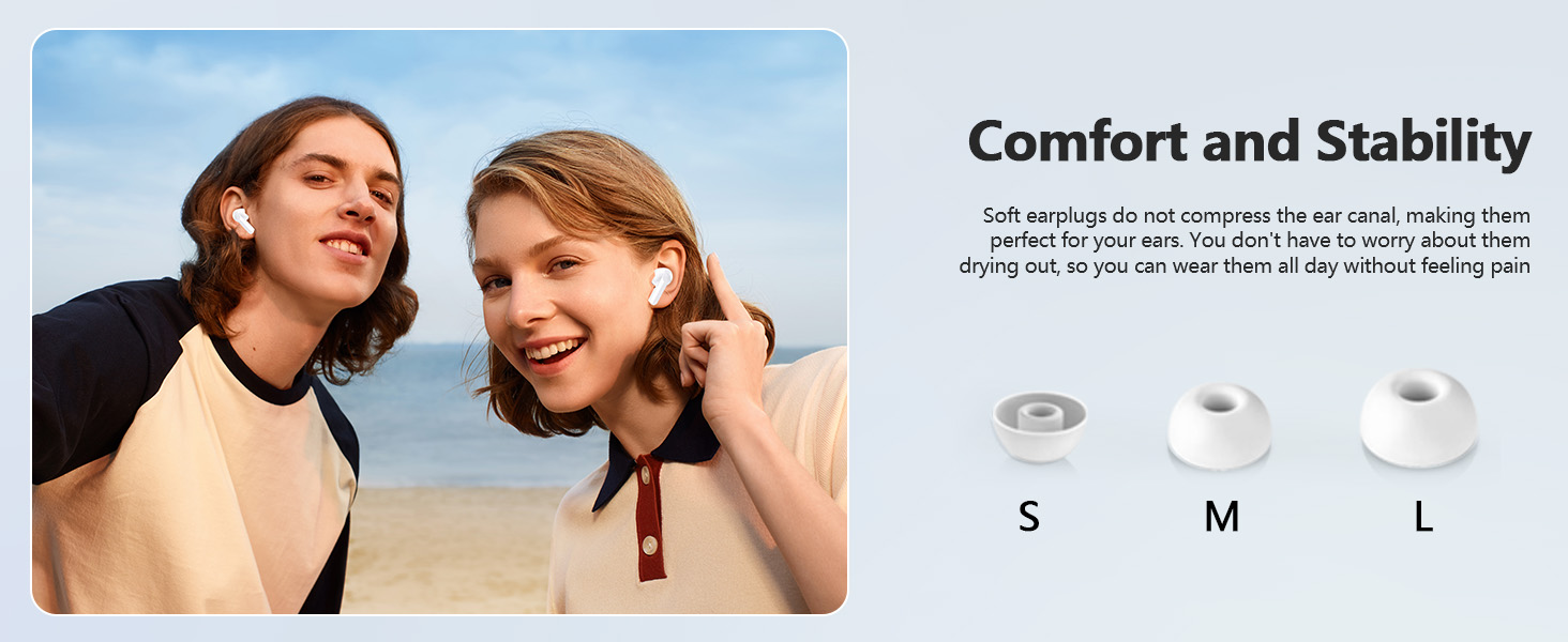 Wireless Earbuds 2025 NEW Bluetooth 5.4 Headphones Bass 3D Stereo, In-Ear Earphones with 4 ENC