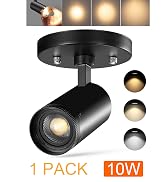 VANoopee 3-Color Zoomable LED Ceiling Spotlight Flush Mount Adjustable Spotlight Directional Spot...