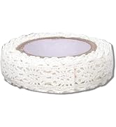 WLSuDHoncc 1 Roll 1.7m White Trim Ribbon Tape Self-Adhesive Decorative Lace Fabric Washi Tapes St...