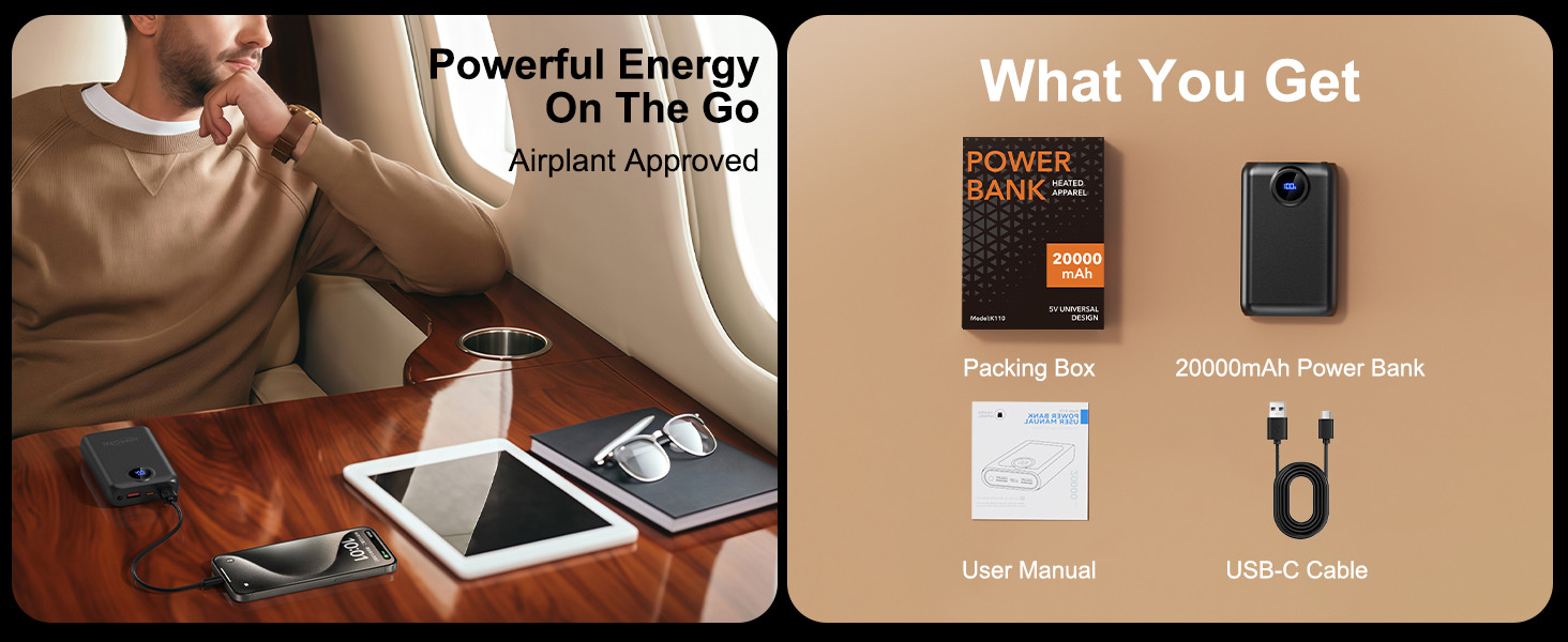 USB 5V 20000MAH heated vested battery pack for men women heated camping chairs heated pants